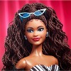 Barbie Signature 65th Blue Sapphire Anniversary Fashion Doll with Black Hair, Black and White Gown - 3 of 4