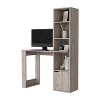 NicBex Home Office Desks Morden Desk with Storage Office Home Desks Work Writing Table with Open Storage Shelves and 1 Cabinet for Study, Gray - 4 of 4