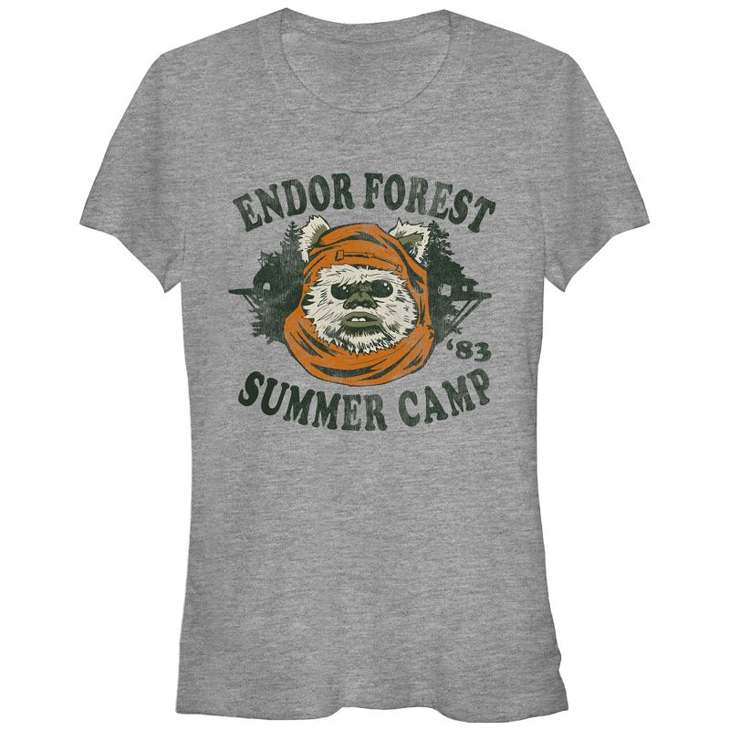 Juniors Womens Star Wars Ewok Summer Camp T-Shirt, 1 of 4