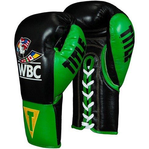 Black/Green Title Boxing WBC Hook and Loop Bag Gloves 