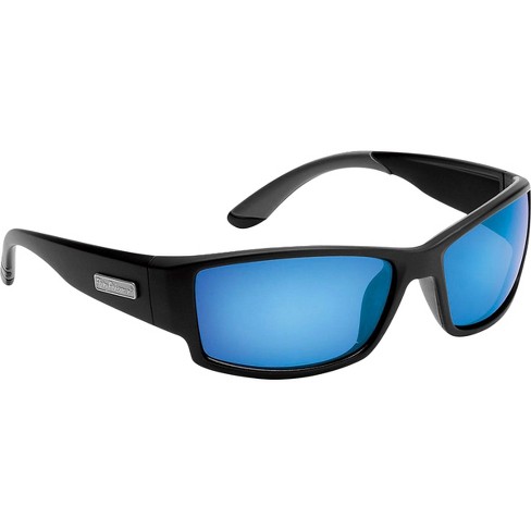 Flying Fisherman Razor Polarized Sunglasses - Matte Black/smoke Blue Mirror  : Target