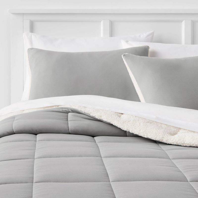 Standard Faux Shearling Washed Microfiber Comforter Sham  - Room Essentials™, 3 of 6