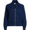 Lands' End Women's Drifter Large Collar Zip Front Cardigan Sweater - 3 of 4
