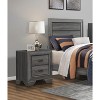 Gulches Gray 2-Drawer Nightstand with Dovetail Joints, Metal Glides & Flat Cup Pulls, Contemporary Rustic Bedroom Furniture - 4 of 4