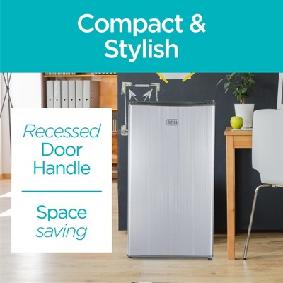 Compact Brushed Silver Stainless Steel RV Refrigerator with Freezer