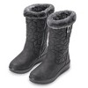 Collections Etc Stylish Faux Fur Trimmed Decorative Buckle Quilted Zippered Boots - 2 of 4