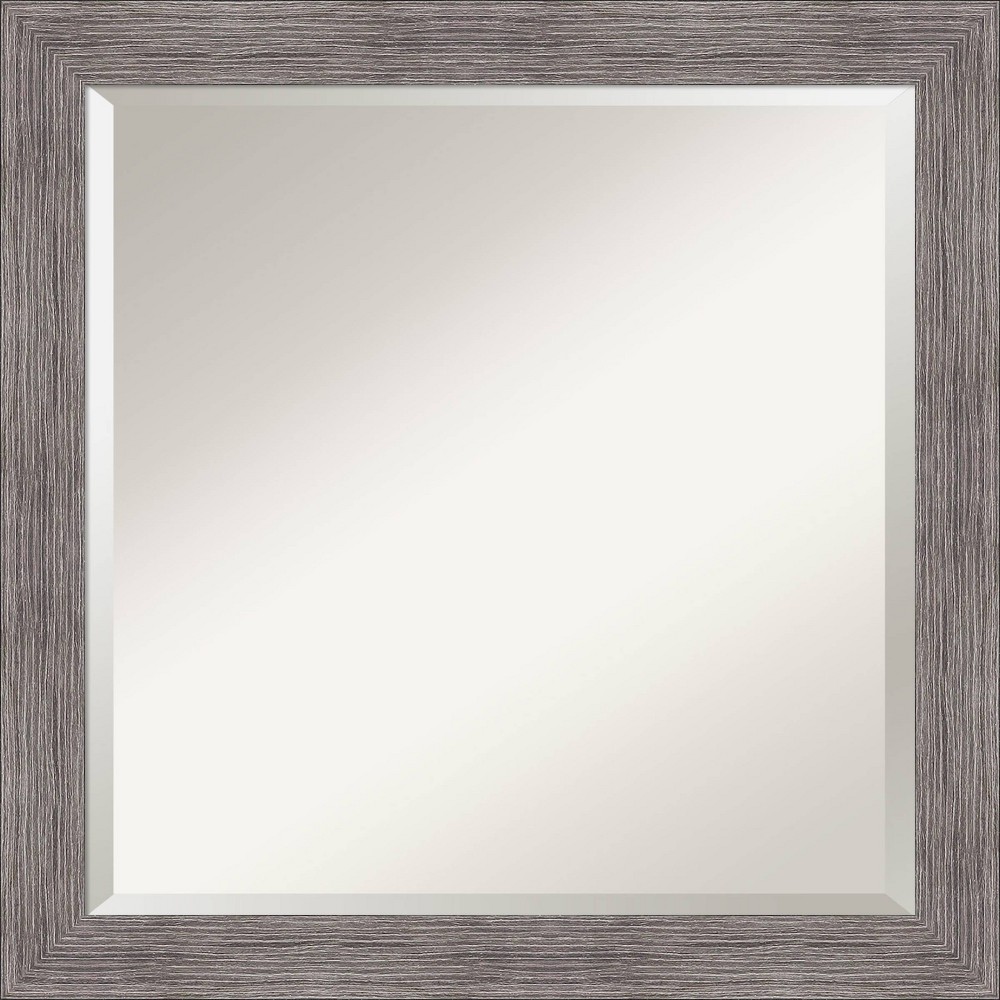 Photos - Wall Mirror 23" x 23" Pinstripe Narrow Framed Bathroom Vanity  Gray - Amant