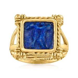 Ross-Simons Italian Tagliamonte Lapis Cameo Ring in 18kt Gold Over Sterling - 1 of 4