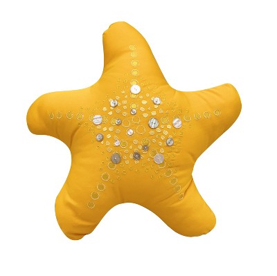 RightSide Designs Shaped Embroidered Starfish Indoor/Outdoor Throw Pillow