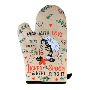 Made With Love That Means I Licked The Spoon And Kept Using It Oven Mitt - Crazy Dog Bakeware - 1 of 4