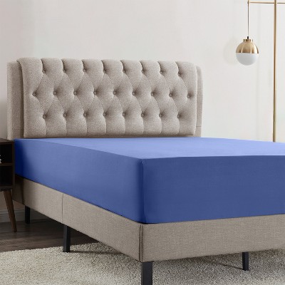 California King Deep Pocket Blue Microfiber Fitted Sheet