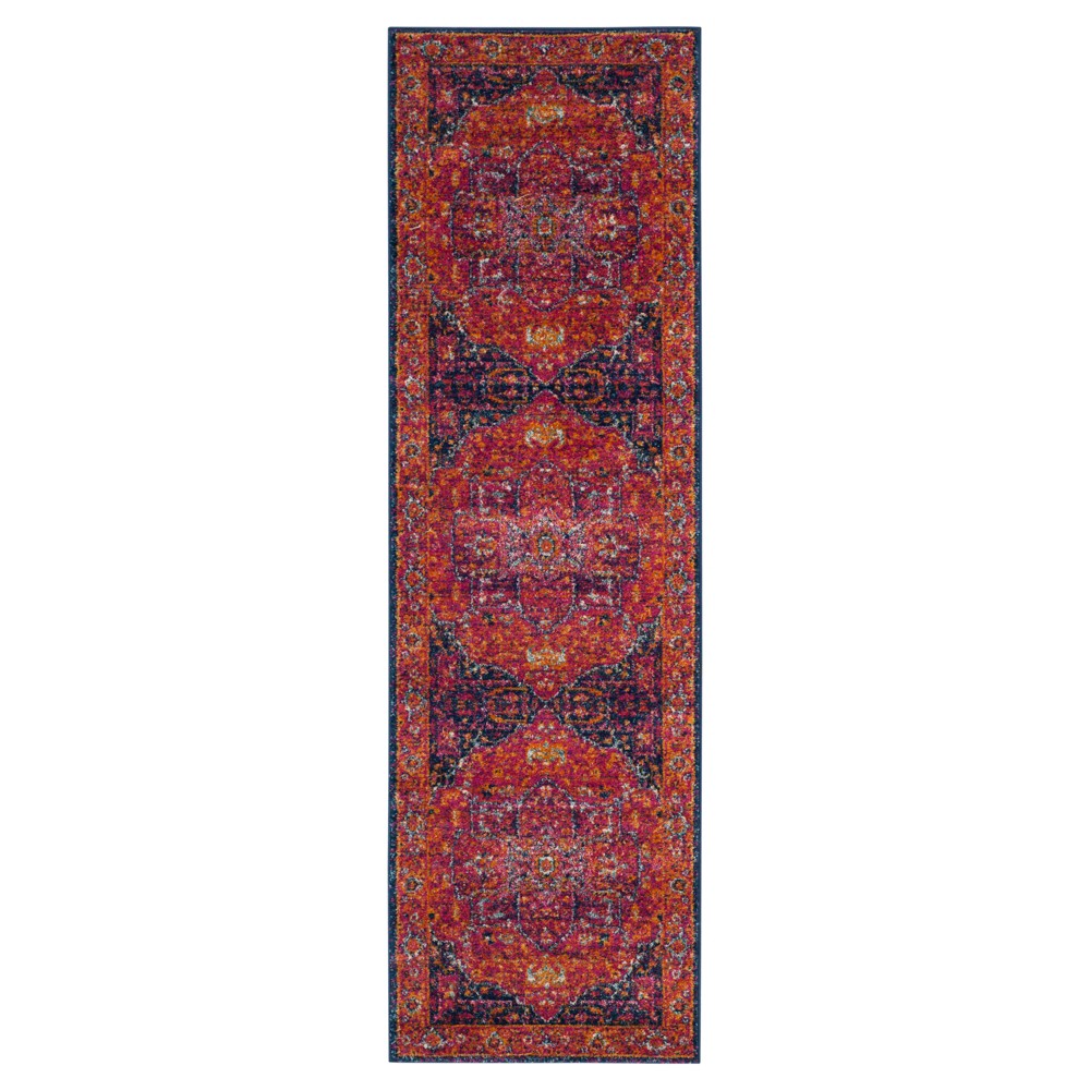  Runner Medallion Loomed Red