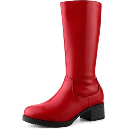 Round toe cheap mid calf boots