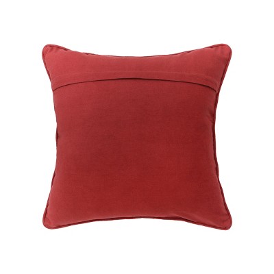 Green and Beige Square Christmas Throw Pillow with Santa Design