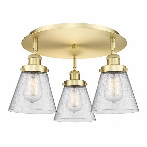 Cone - 3 Light Flush Mount In Art Deco Style-9.25 Inches Tall and 18 Inches Wide - 1 of 1