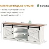 ALAULM Fireplace TV Stand for up to 75" TV, Farmhouse Entertainment Center for Living Room w/Storage Shelves, Remote Control, White - 2 of 4