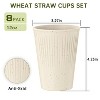 LunaLulinlk Wheat Straw Unbreakable Cups Set of 8, 12 OZ Drinking Glasses, Reusable Plastic Cups, Drinking Cups, Dishwasher Safe Water Glasses - 2 of 4