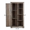 Tall Storage Cabinet With Adjustable Shelves, Farmhouse Barn Door Design Large Storage, Wooden Storage Cabinet For 74 Inch Height-Cuddlewood - 4 of 4