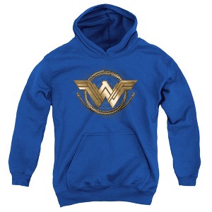 Boys’ Wonder Woman Movie Lasso Logo Hooded Sweatshirt - 1 of 4