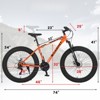 VisioGear Bicycles, 26 Inch Mountain Bike with Fat Tire, 21 Speed Mountain Bike for Adult and Youth, Orange, 74"*25"*41" - 3 of 4