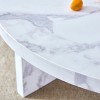 GlasFlength Coffee Tables Modern Circular Patterned Coffee Table Artistic Design For Living Room Small Spaces, White, 31.4"*31.4"*13.7" - 3 of 4