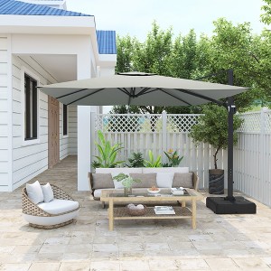 TiramisuBest 11FT Square Cantilever Patio Umbrella, Gray, Without Base - 1 of 4
