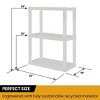 Plastic Shelves Garage Storage Shelving Unit 3-Tier 39"H x 14"D x 30"W White-300 lb Total Capacity - 3 of 4