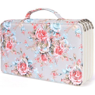 Paaaawaters Colored Pencil Case - 200 Slots Pencil Holder with Zipper Closure Twill Fabric Large Capacity Pencil Case