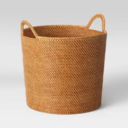 Rattan Decorative Fall Basket with Tapered Handles Brown 18" x 18" - Threshold™