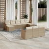 vidaXL 11 Piece Patio Sofa Set with Cushions Poly Rattan - Beige Without Table - 2 of 4