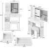 29.2" Small Vanity Table with Touch Sliding LED Mirror,Cushioned Stool,Hair Dryer Holder and 2 AC & USB Charging Ports–The Pop Home - 4 of 4