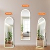 Arched Full Length Mirror with LED Lights, 61"x17" Lighted Floor Mirror with Dimming - 4 of 4