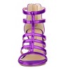 Allegra K Women's Cage Strappy Back Zipper Gladiators Chunky Heels Sandals - 2 of 4