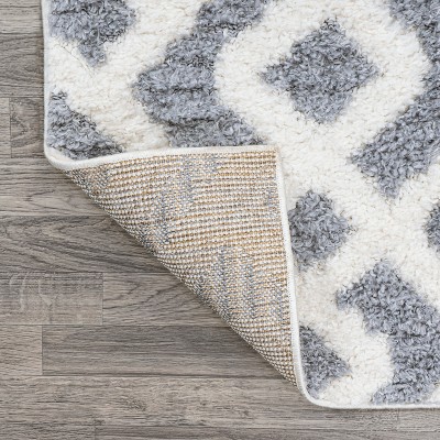 Astrid Retro Trellis High-Low Cream and Gray 5' x 8' Area Rug
