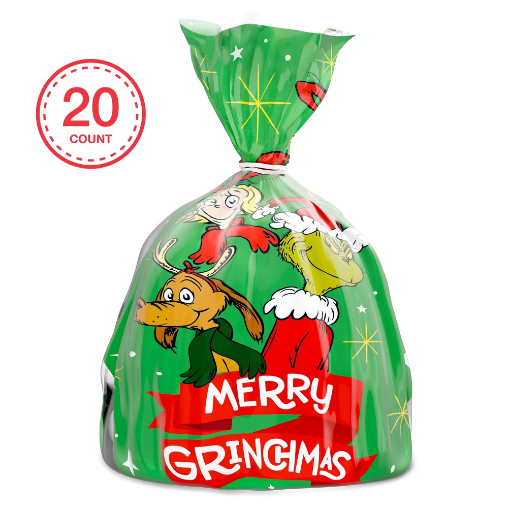 20ct Christmas Gift Sacks Merry Grinchmas