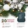 24 inch Lighted Christmas Wreath, Pre-Lit Xmas Wreath with Bow and Christmas Balls, Christmas Decorations,Christmas Wreath for Front Door,Windows,Wall - 4 of 4