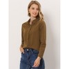 Allegra K Women's Classic Long Sleeve Loose Fit Button Up Denim Shirt - 2 of 4