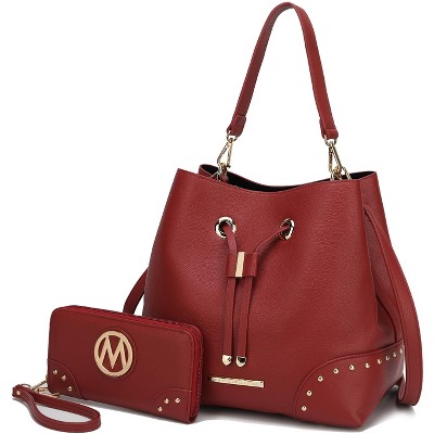 MKF Collection Callie Solid Bucket Bag with matching Wallet by Mia K