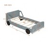 Car Bed Twin, Car Bed For Boys Car Shaped Platform Bed With Wheels, Headboard And Footboard, Wood Slat Support No Box Spring Needed - 3 of 4