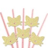 Big Dot of Happiness Gold Glitter Cat Party Straws - No-Mess Real Glitter Cut-Outs & Decorative Baby Shower or Birthday Party Paper Straws - Set of 24 - 3 of 4