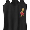 Juniors Womens Marvel Guardians of the Galaxy Valentine's Day Groot Heart Racerback Tank Top - 2 of 4