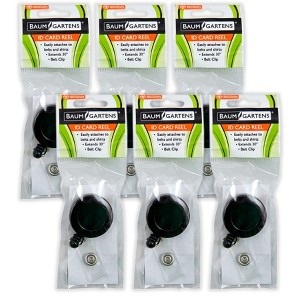 SICURIX Standard Round ID Badge Reel with Belt Clip, Black, Pack of 6 - 1 of 4