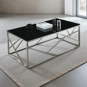 48" Stainless Steel Glass-Top Coffee Table - 1 of 4