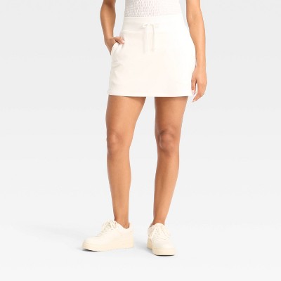 Women's Mid-Rise Interlock Skort - Wild Fable™ White XS