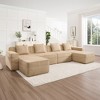GDFStudio Axelle Modular 4-Seat U-Shape Sectional Boneless Sofa with 3 Pillows and 2 Movable Ottomans - 2 of 4