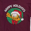 Men's - Garfield - Happy Holidays Wreath Christmas Short Sleeve Graphic T-Shirt - 2 of 4