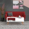 vidaXL Coffee Table in High Gloss White Finish - 39.4"x19.5"x16.9", Sturdy Engineered Wood Construction - 2 of 4