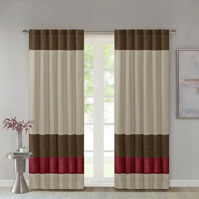 VYNXARIA 50*84"Transitional pintucking window panel,Beige Multi(Only 1 Pc Panel)