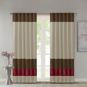 VYNXARIA 50*84"Transitional pintucking window panel,Beige Multi(Only 1 Pc Panel) - 1 of 4