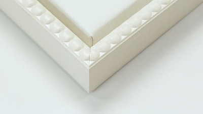 Two Flowers Abstract Navy and White Canvas Wall Art